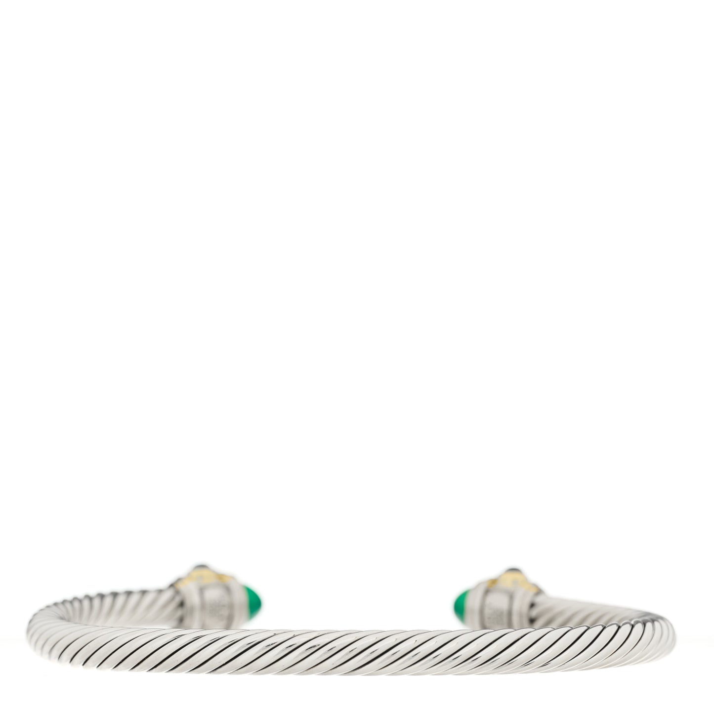 Sterling Silver 14K Yellow Gold Green Onyx Chrome Diopside Hampton Blue Topaz 5mm Cable Renaissance Bracelet