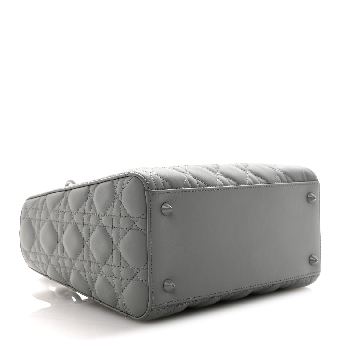 Ultra Matte Calfskin Cannage Medium Lady Dior Grey Stone