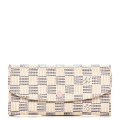 Louis Vuitton Damier Azur Emilie Wallet Rose Ballerine 1 of 7