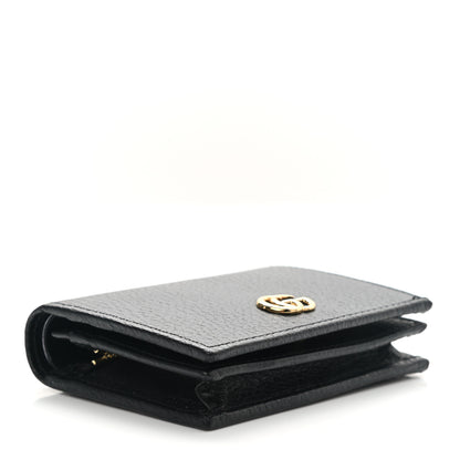 Gucci Pebbled Calfskin GG Marmont Card Case Black 4 of 9