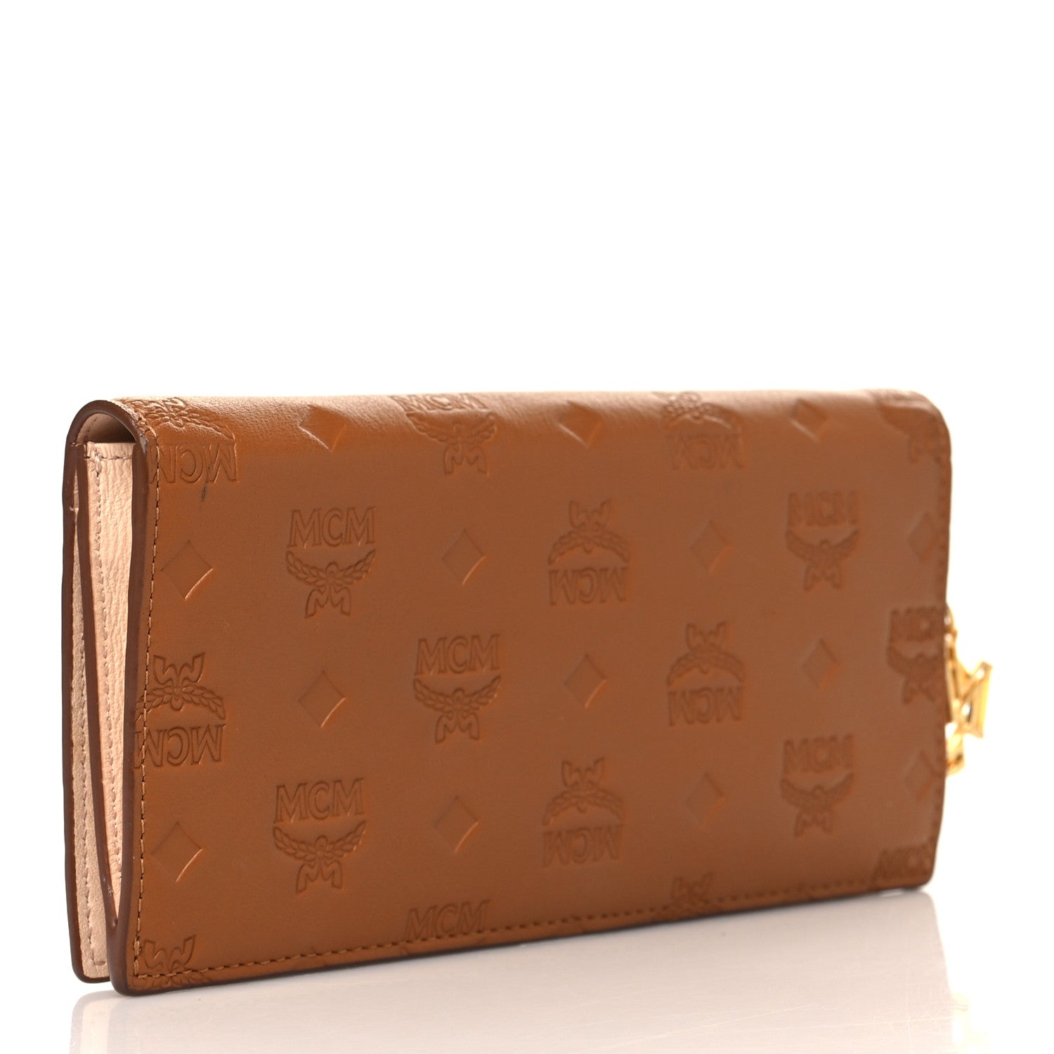 MCM Calfskin Ottomar Large Klara Two Fold Wallet Cognac 3 of 8