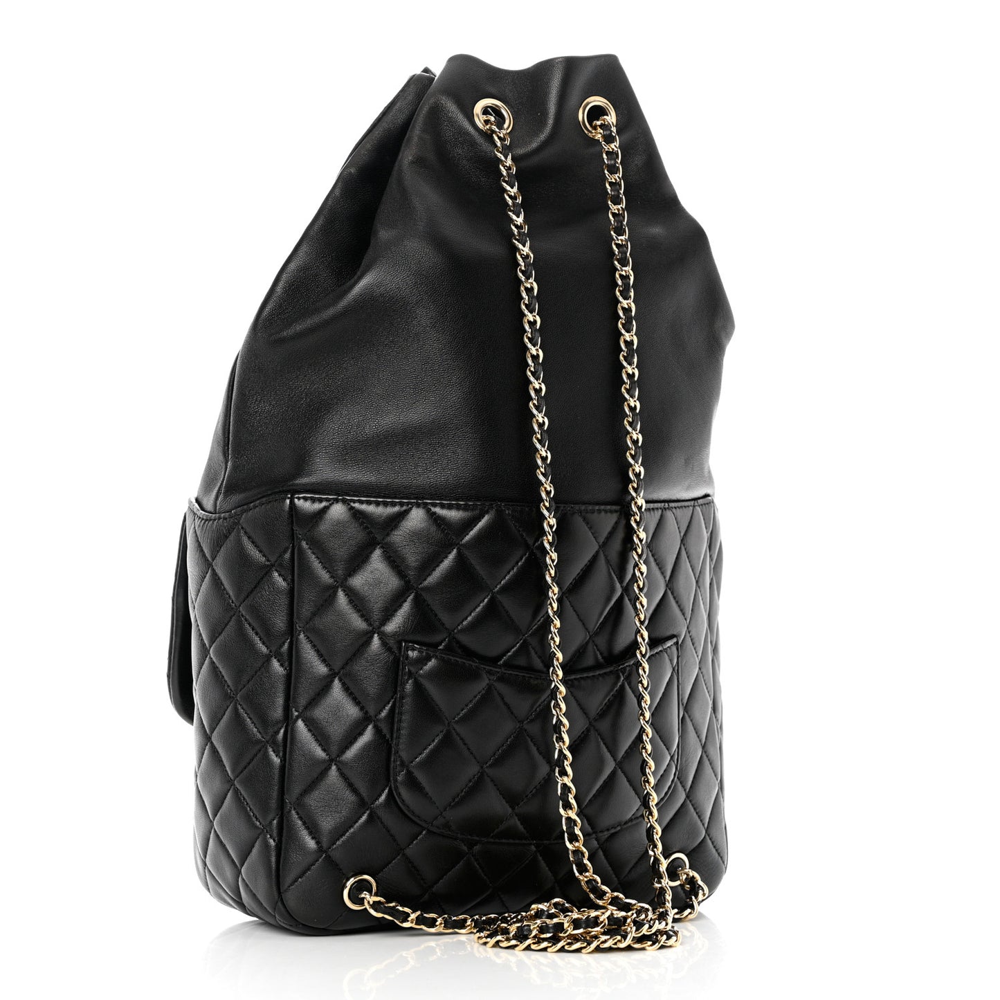 Lambskin Quilted Large In Seoul Backpack Black