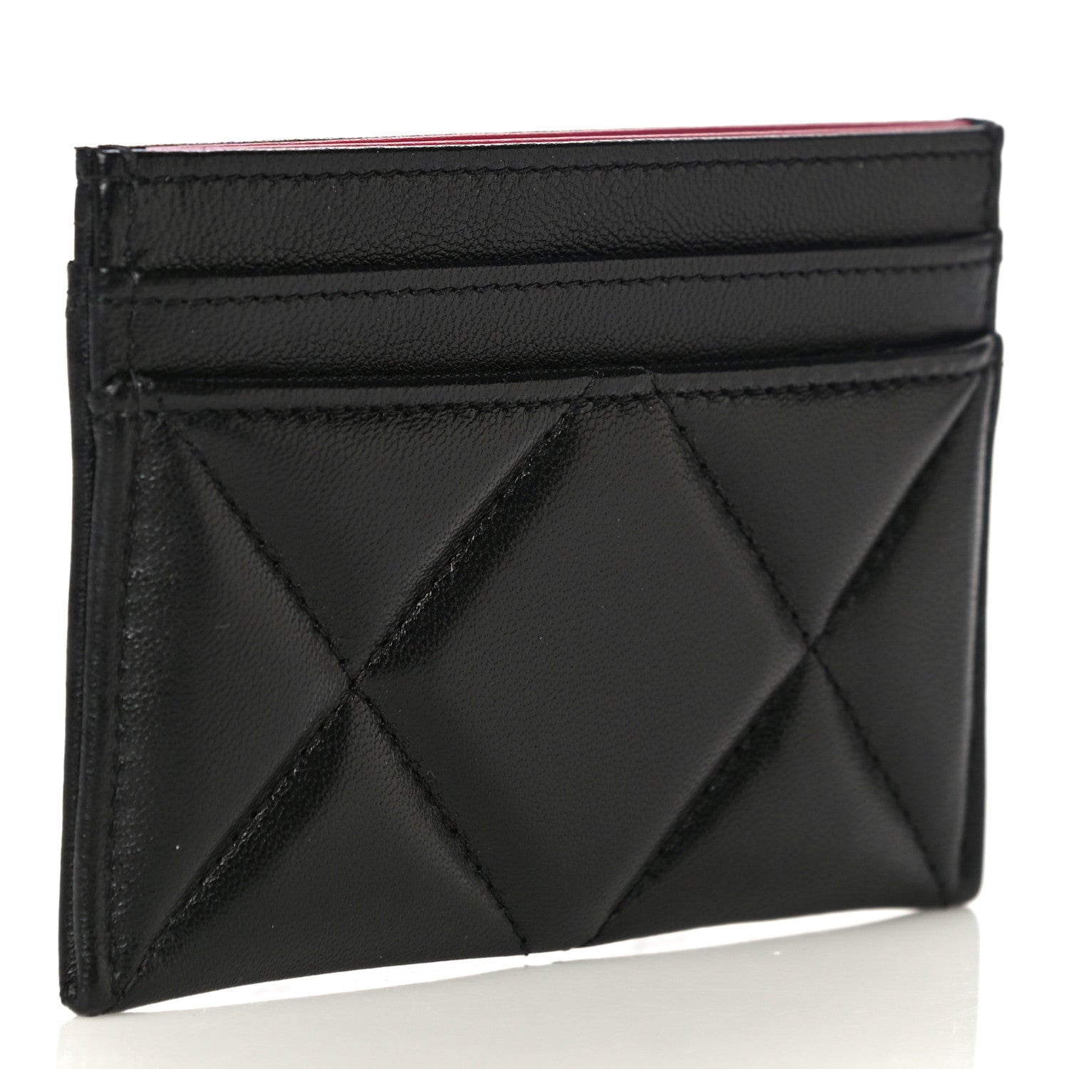 Chanel Lambskin Quilted Chanel 19 Card Holder Black 3 of 11