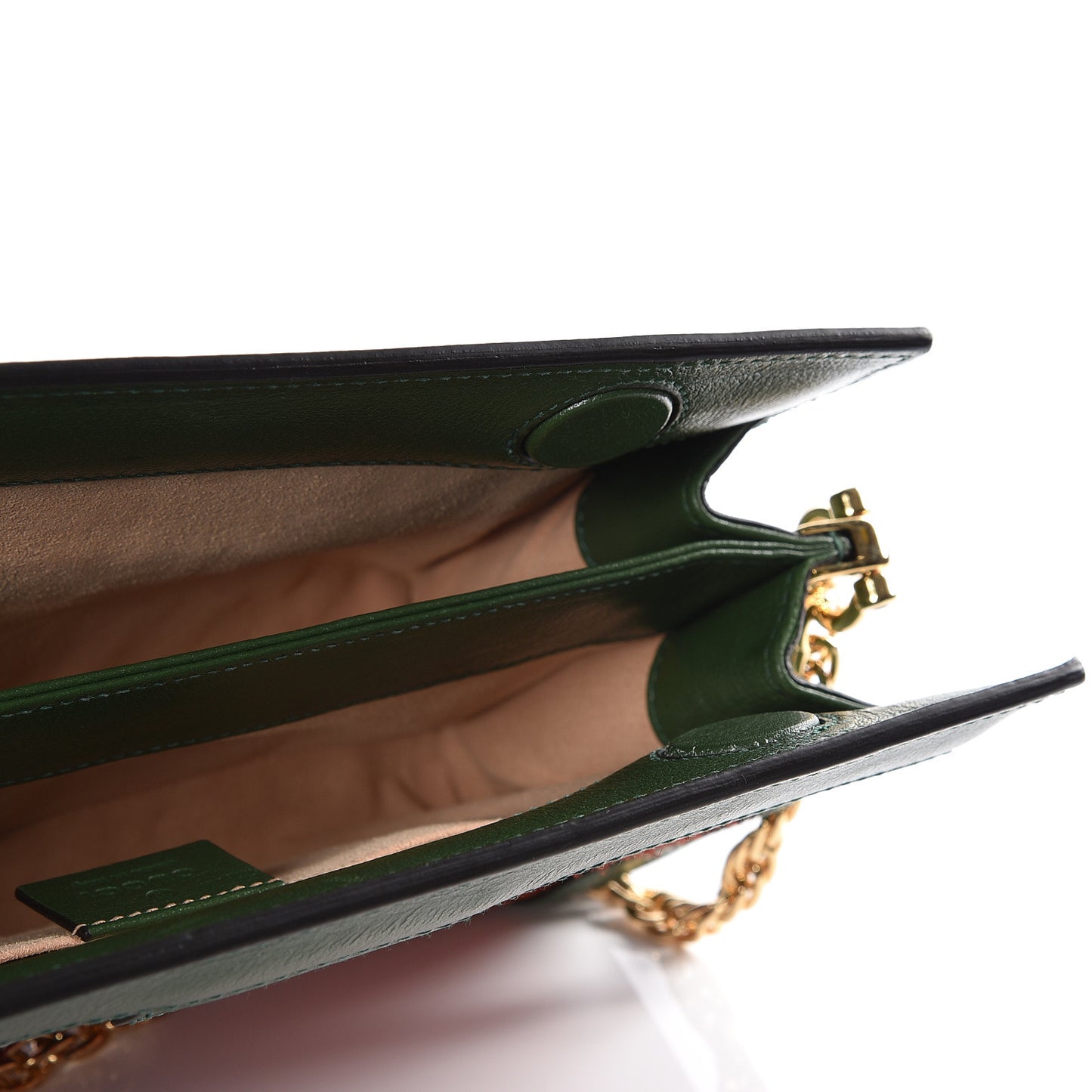 Suede Calfskin GG Web Small Ophidia Chain Shoulder Bag Brown Red Green