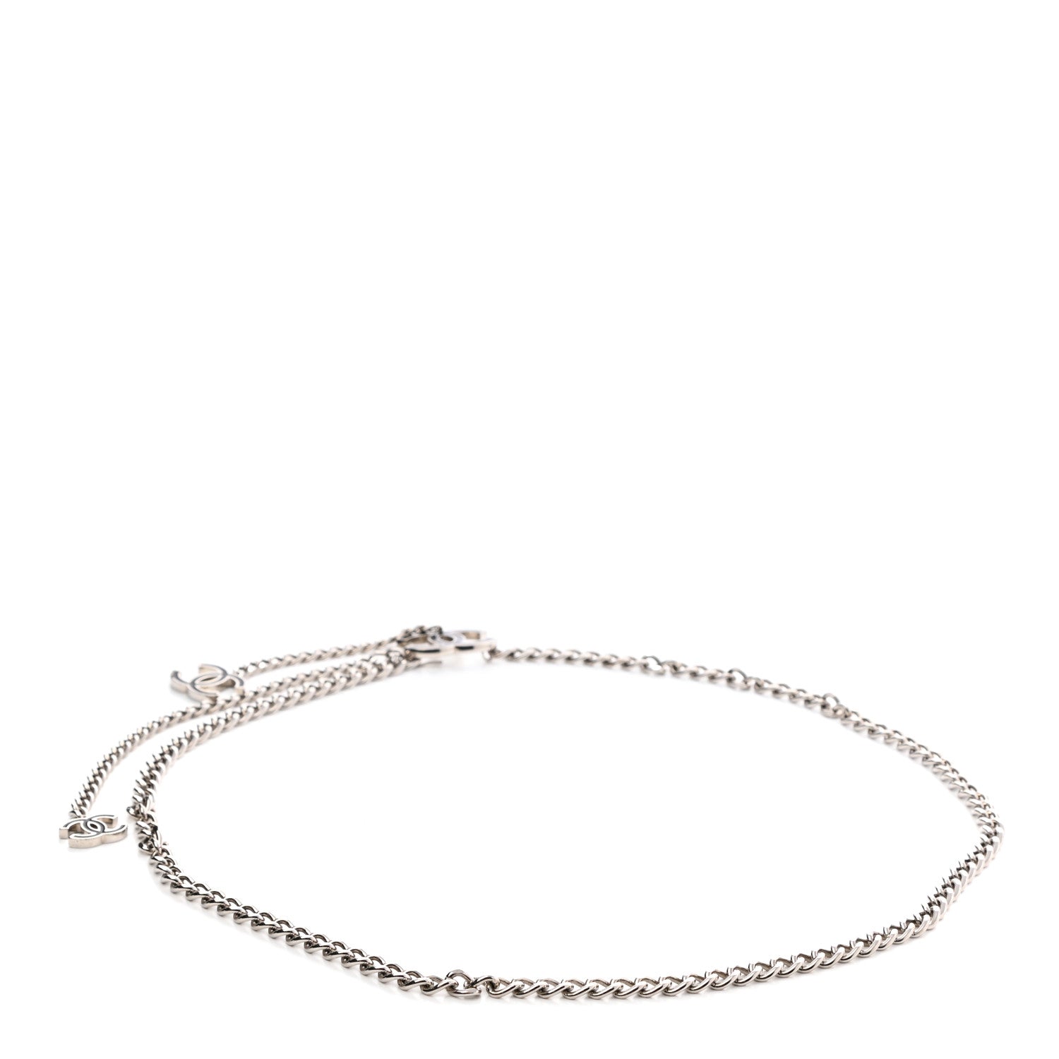 Chanel Enamel CC Chain Logo Belt Silver Black 2 of 4