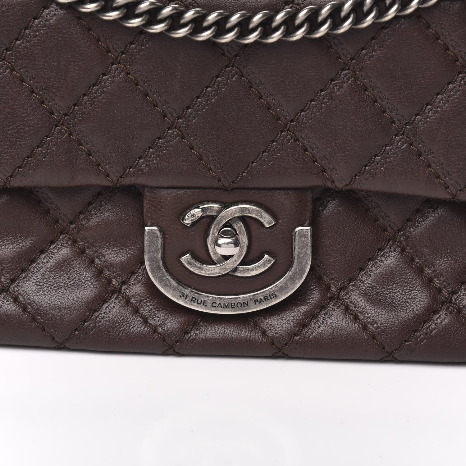 Chanel Calfskin Quilted Medium Coco Sporran Flap Brown 9 of 9