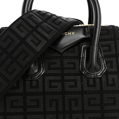 Givenchy Canvas Jacquard Embroidered Calfskin 4G Mini Antigona Black 8 of 10