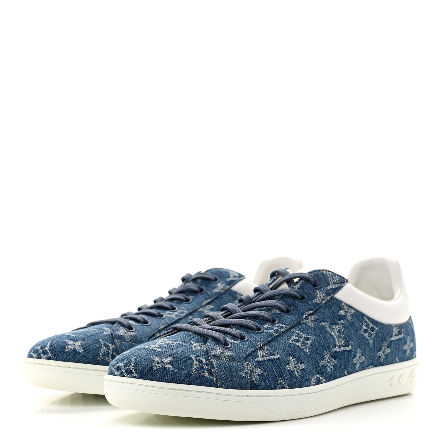 Denim Monogram Mens Luxembourg Sneakers 10 Bleu Jeans Blue