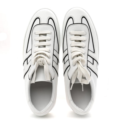 Hermes Epsom Mens Boomerang Sneakers 42 White Black 2 of 10