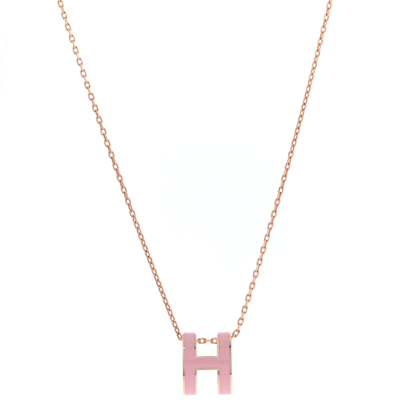 Lacquered Rose Gold Pop H Pendant Necklace Rose Dragee