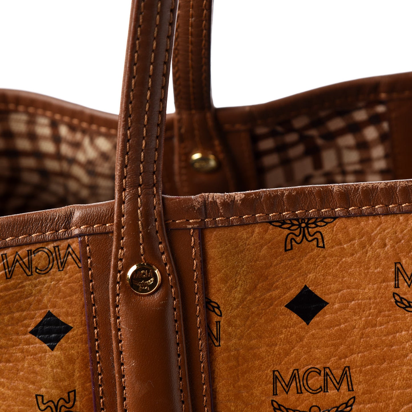 Visetos Medium Liz Reversible Shopper Tote Cognac