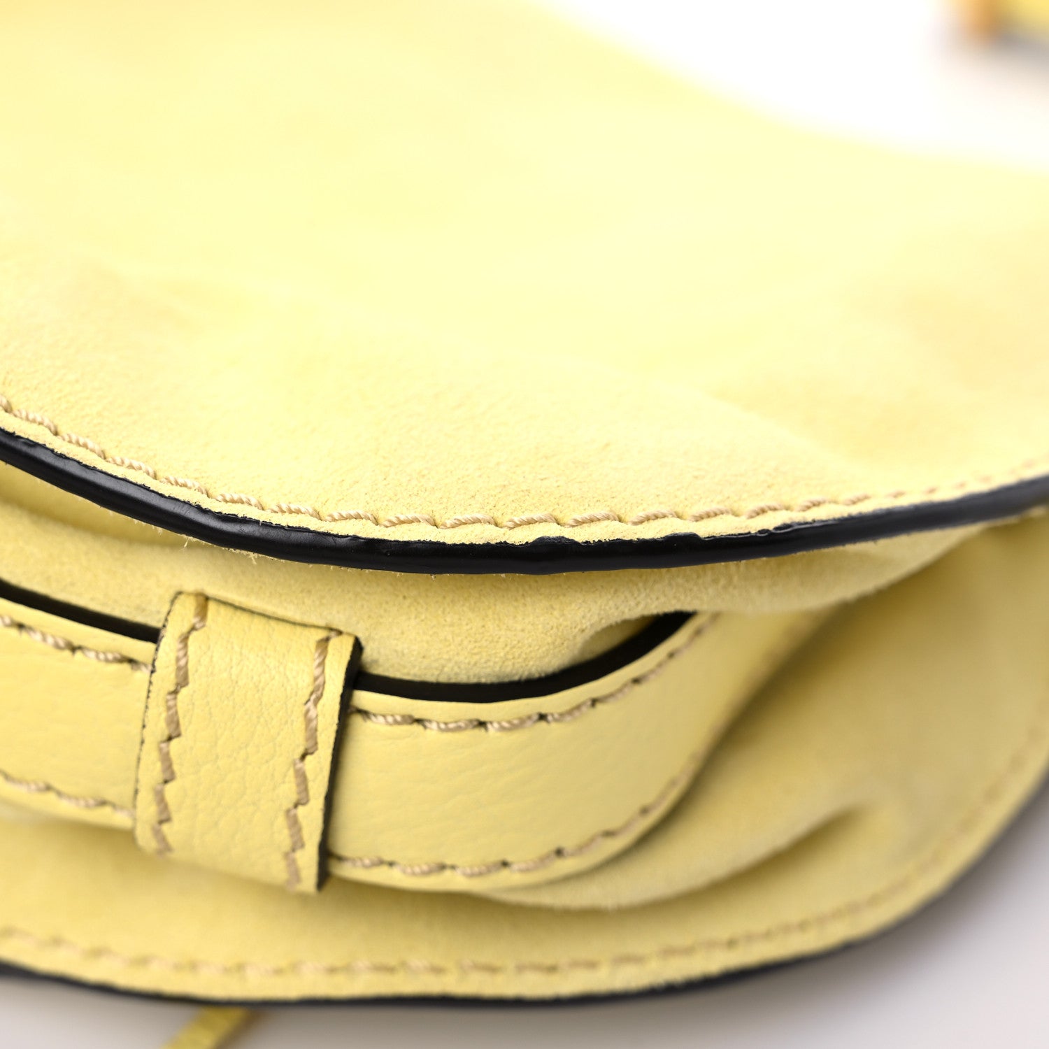 Chloe Suede Calfskin Braided Mini Marcie Round Crossbody Bag Yellow 11 of 16