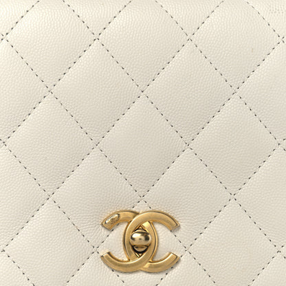 Chanel Caviar Quilted Mini Top Handle Flap White 9 of 12