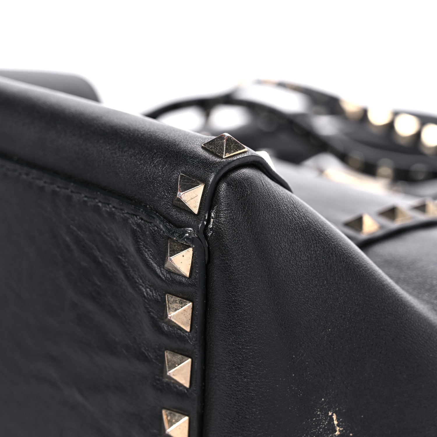 Valentino Garavani Vitello Rockstud Double Handle Tote Black 8 of 28
