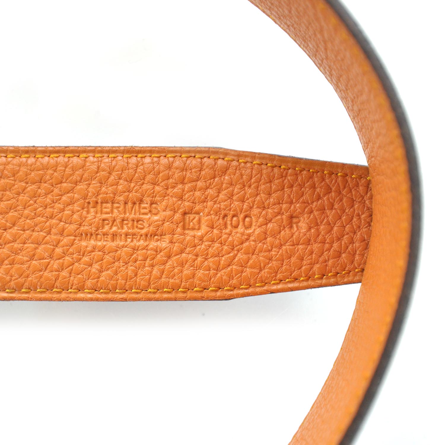 Hermes Box Togo Reversible Belt Strap Brown Orange 100 4 of 5