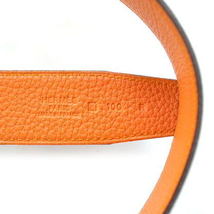 Hermes Box Togo Reversible Belt Strap Brown Orange 100 4 of 5