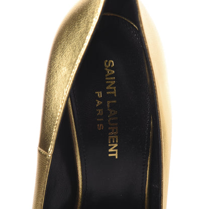 Saint Laurent Metallic Calfskin Opyum 110 Pumps 37.5 Oro 6 of 8