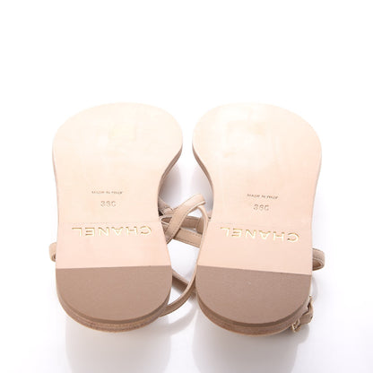 Chanel Lambskin CC Chain Thong Sandals 36 Beige 5 of 10