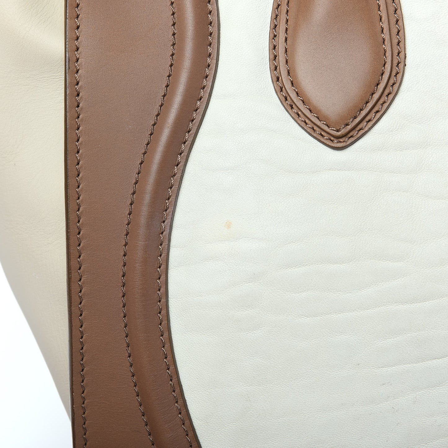 Smooth Calfskin Shrunken Lambskin Mini Tri-Color Luggage Chalk