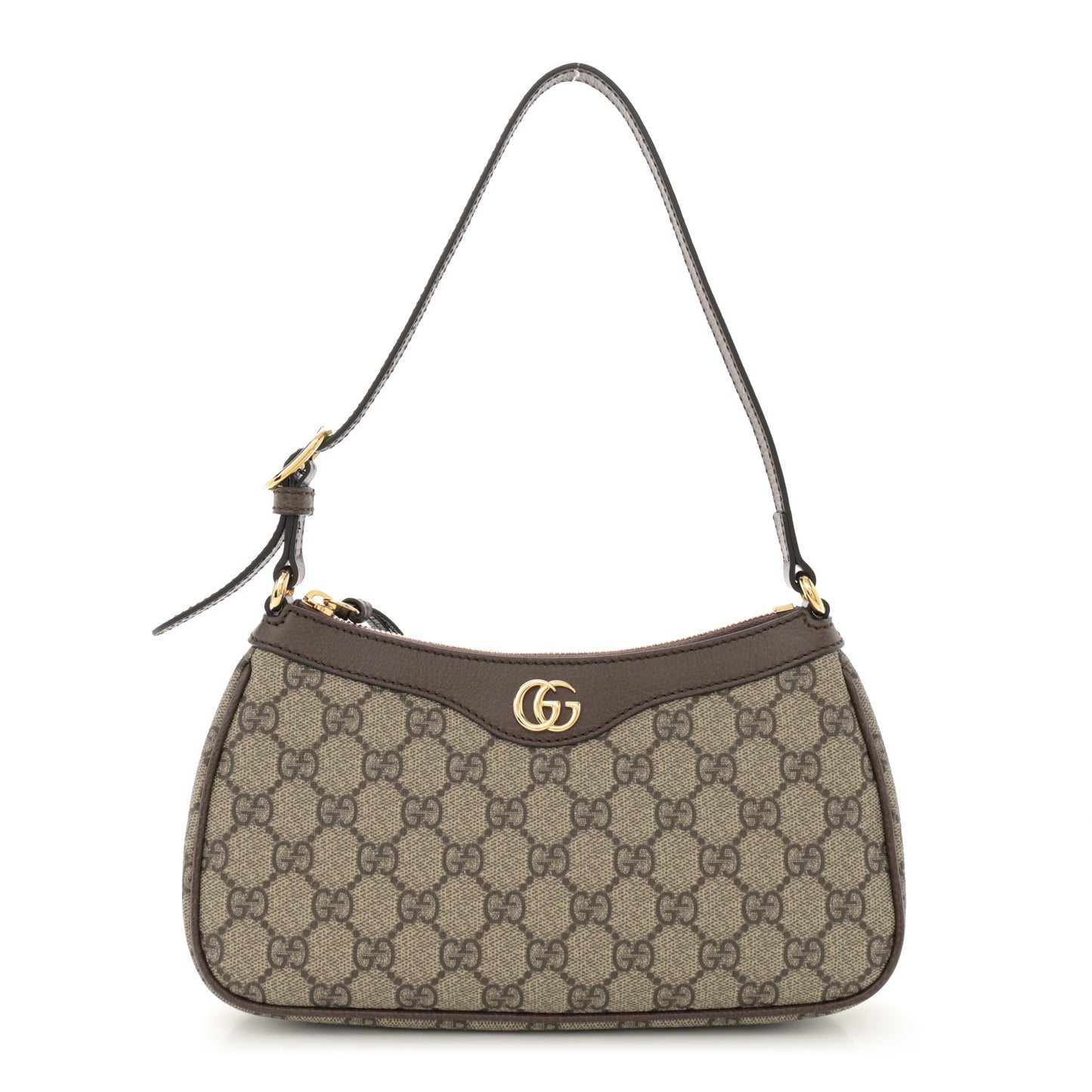 GG Supreme Monogram Textured Dollar Calfskin Small Ophidia Hobo Beige Ebony New Acero