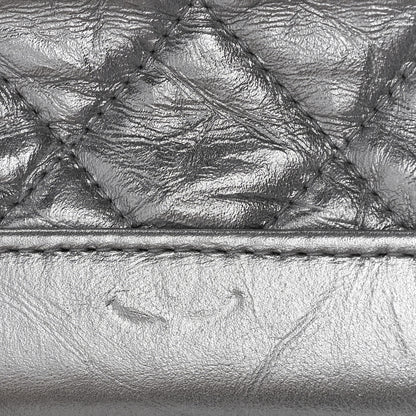 Chanel Metallic Calfskin Quilted Gabrielle Cosmetic Case Silver 10 of 10