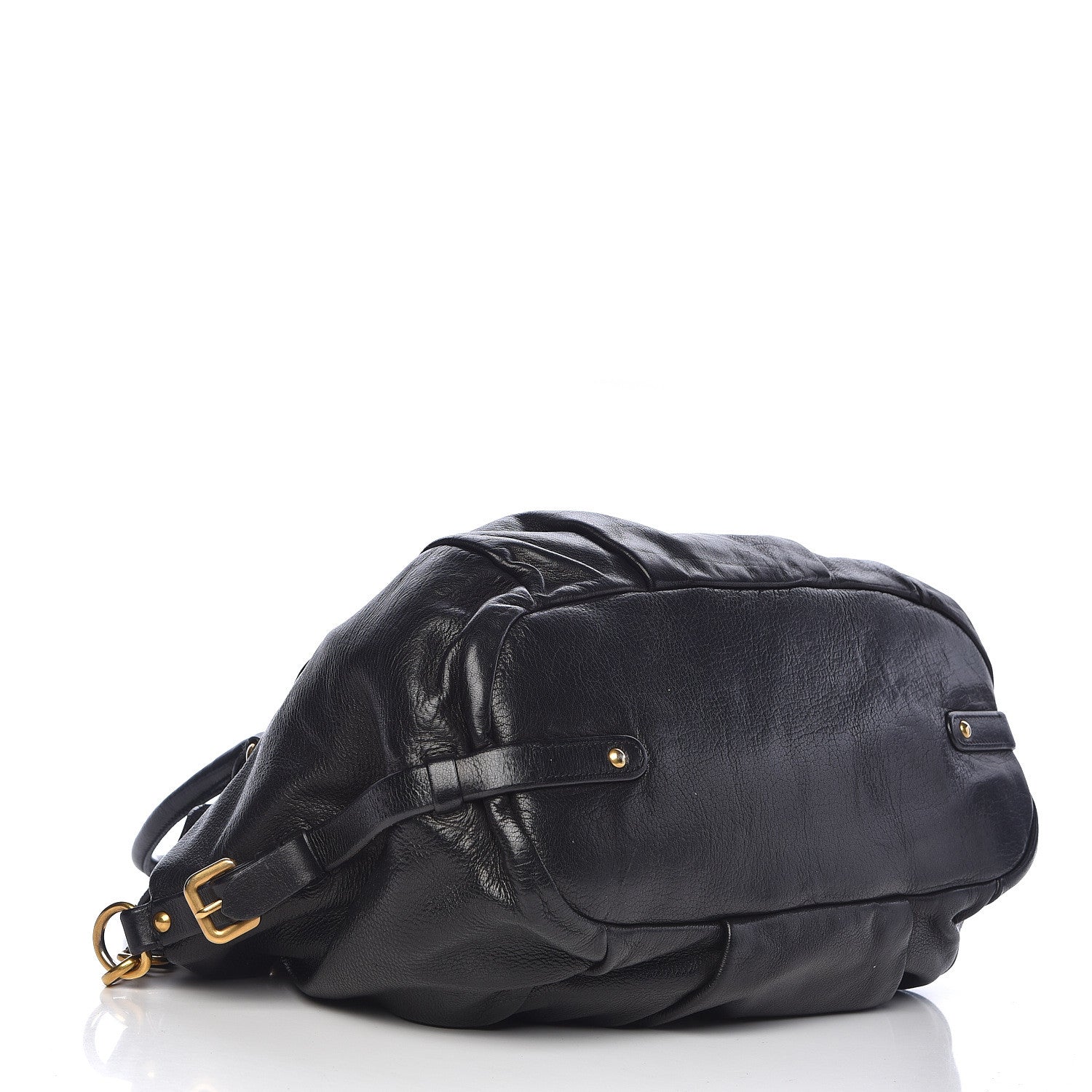 Prada Cervo Shine Shoulder Bag Black 4 of 18