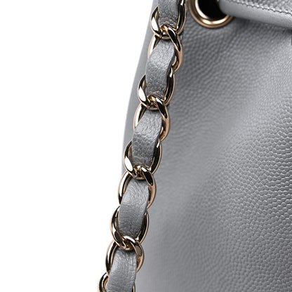 Chanel Caviar Deauville Drawstring Bucket Bag Grey 11 of 11