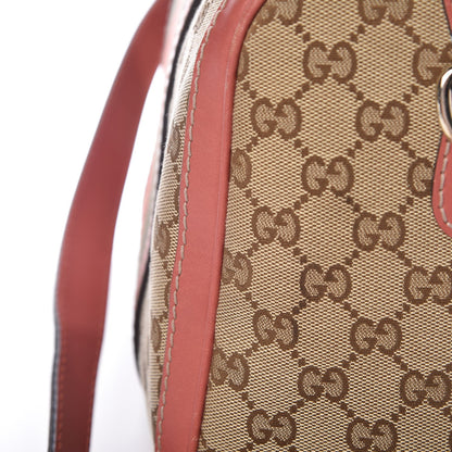 Gucci Monogram Medium Vintage Web Boston Pink 24 of 25