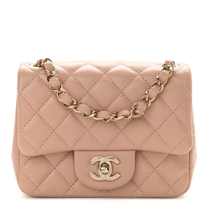 Chanel Lambskin Quilted Mini Square Flap Beige 1 of 9