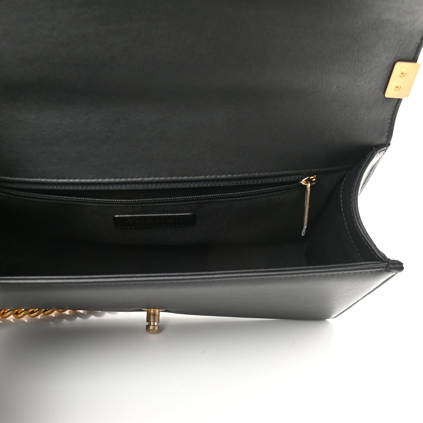 Calfskin Quilted New Medium Boy Flap Black