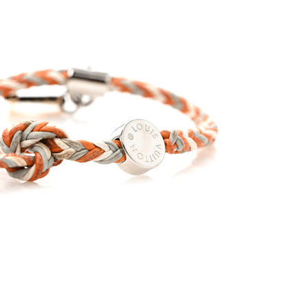 Louis Vuitton Calfskin Mens Charm Friendship Bracelet 19 Orange 4 of 5