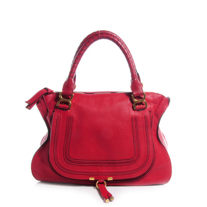 Chloe Calfskin Large Marcie Satchel Red 1 of 9