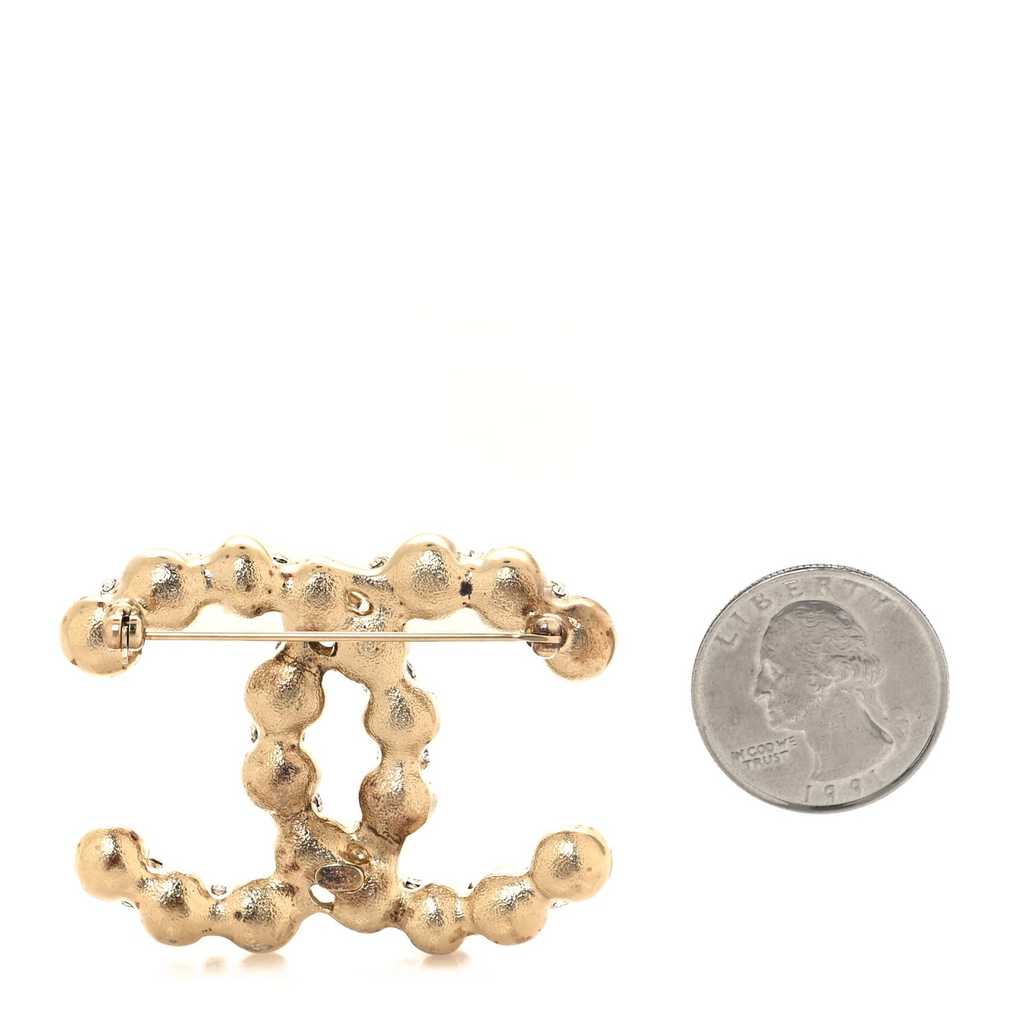 Pearl Crystal Nefertiti CC Brooch Gold