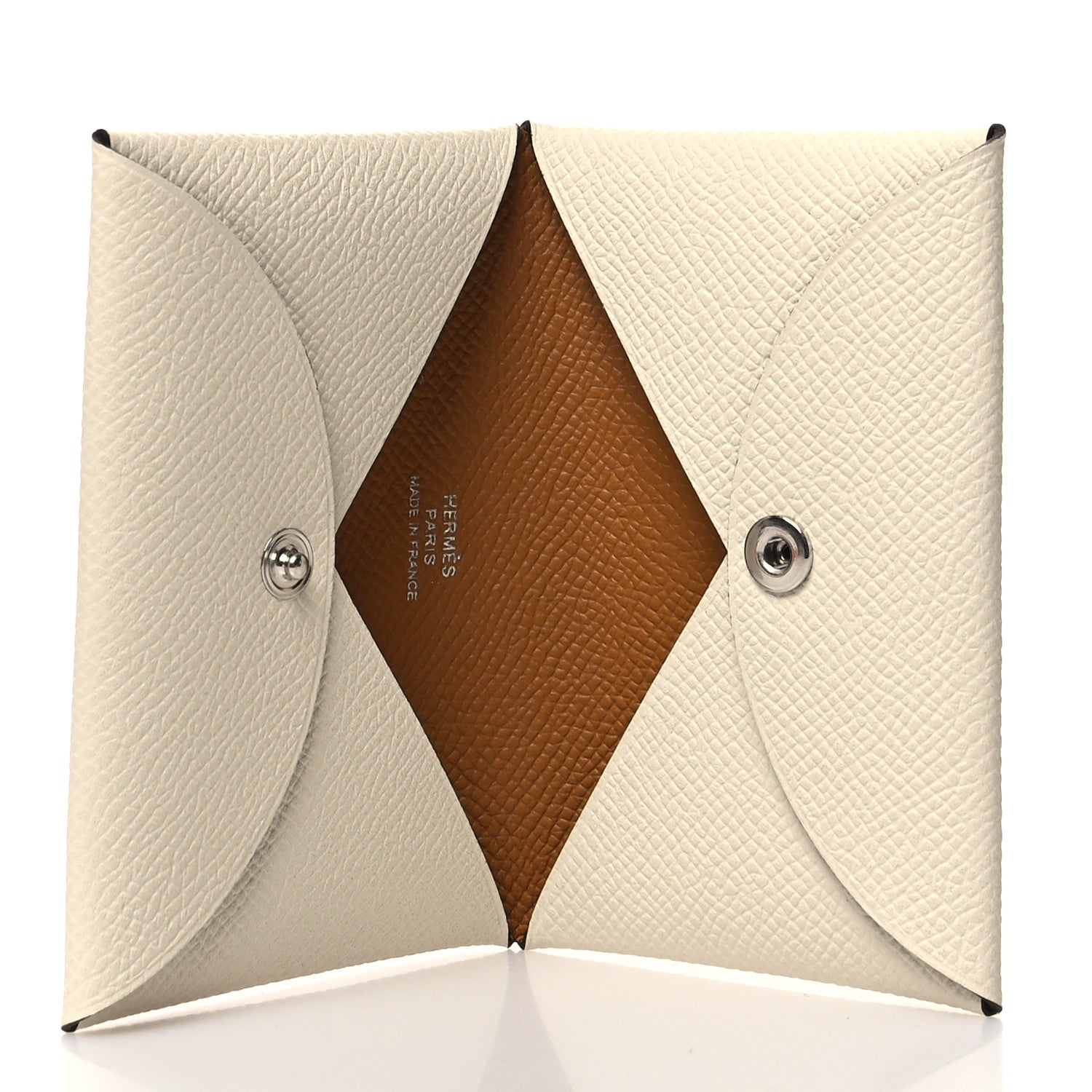 Hermes Epsom Calvi Card Case Craie Sesame 5 of 11