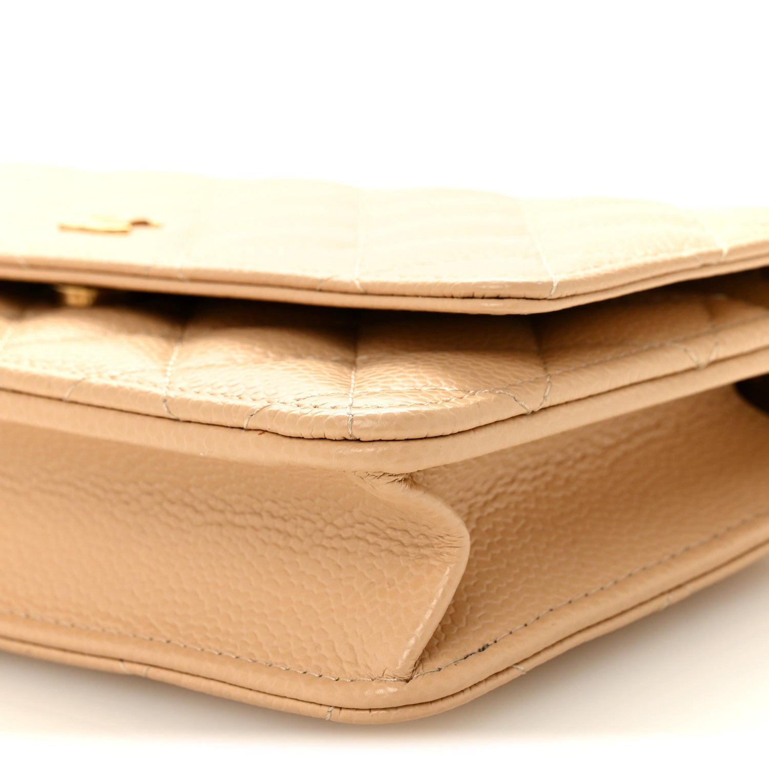 Chanel Caviar Quilted Wallet on Chain WOC Beige 11 of 12