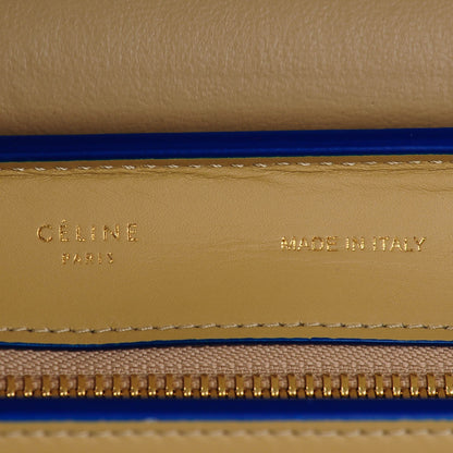 Celine Smooth Calfskin Medium Bi-Color Trapeze Khaki Blue Trim 6 of 9
