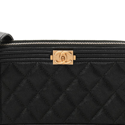 Chanel Caviar Quilted Small Boy Clutch With Chain Black 11 of 15