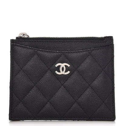 Chanel Caviar Quilted CC Zip Card Holder Black 1 of 7