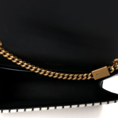 Saint Laurent Canvas Small Striped Kate Satchel Grigio Multicolor 5 of 11