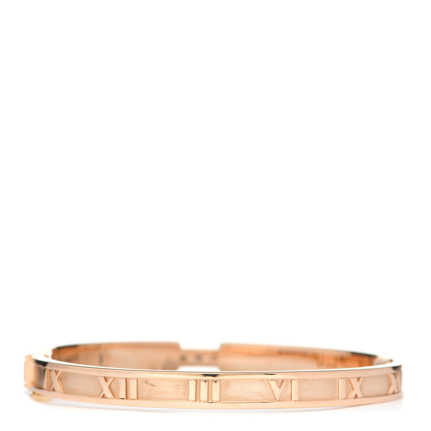 Tiffany 18K Rose Gold Diamond Atlas Closed Hinged Bangle Bracelet 3 of 6