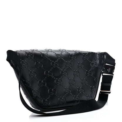 Gucci Calfskin GG Tennis Embossed Pocket Belt Bag Black 3 of 9