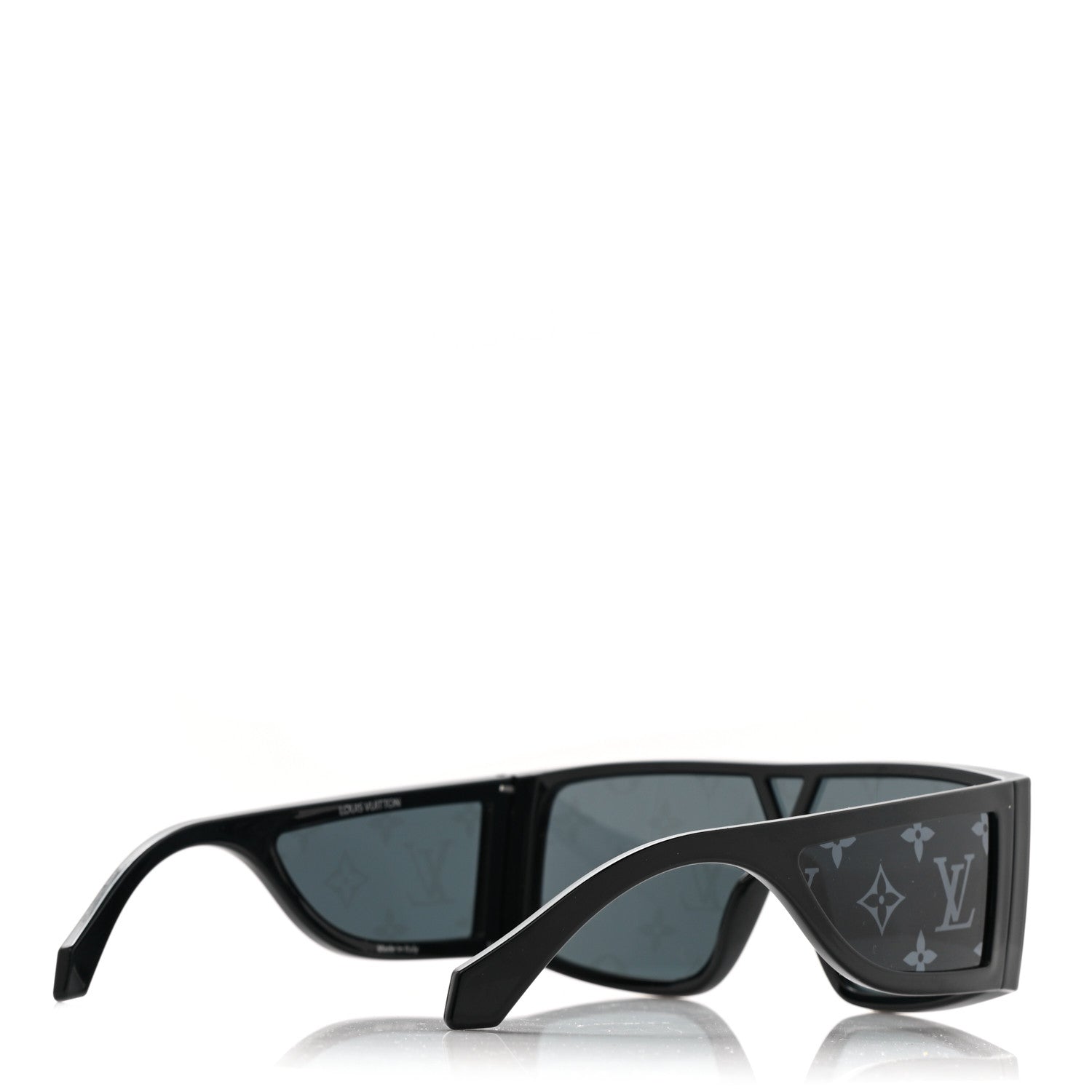 Louis Vuitton Acetate Monogram Sideway Sunglasses Z1451U Black 5 of 9