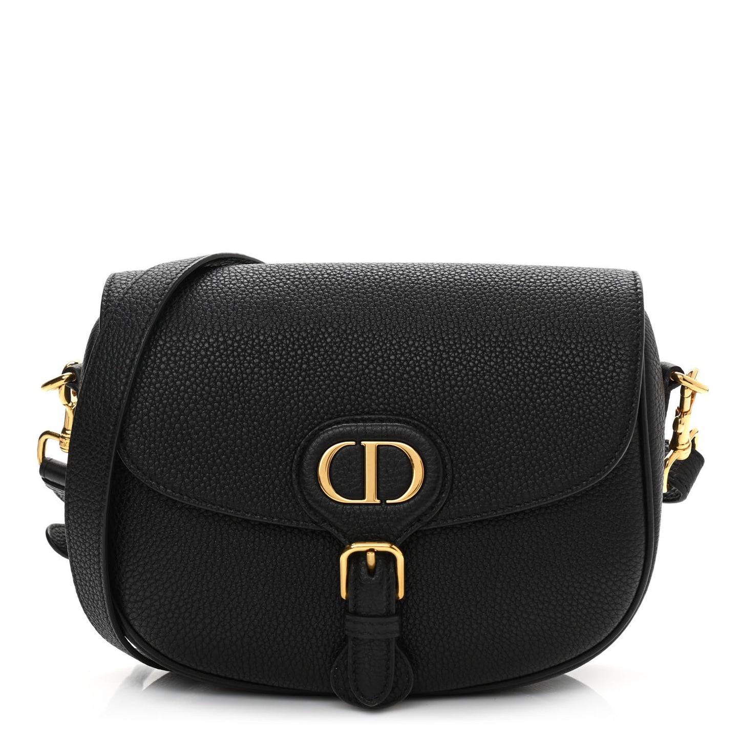 Grained Calfskin Medium Bobby Flap Black