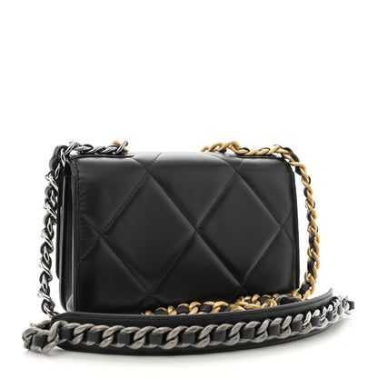 Chanel Lambskin Quilted Chanel 19 Wallet On Chain WOC Black 3 of 13