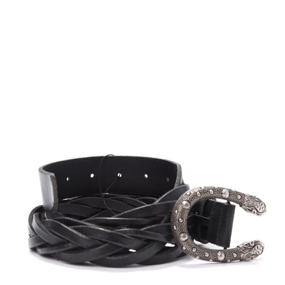 Gucci Calfskin Braided Dionysus Belt 95 38 Black 4 of 7