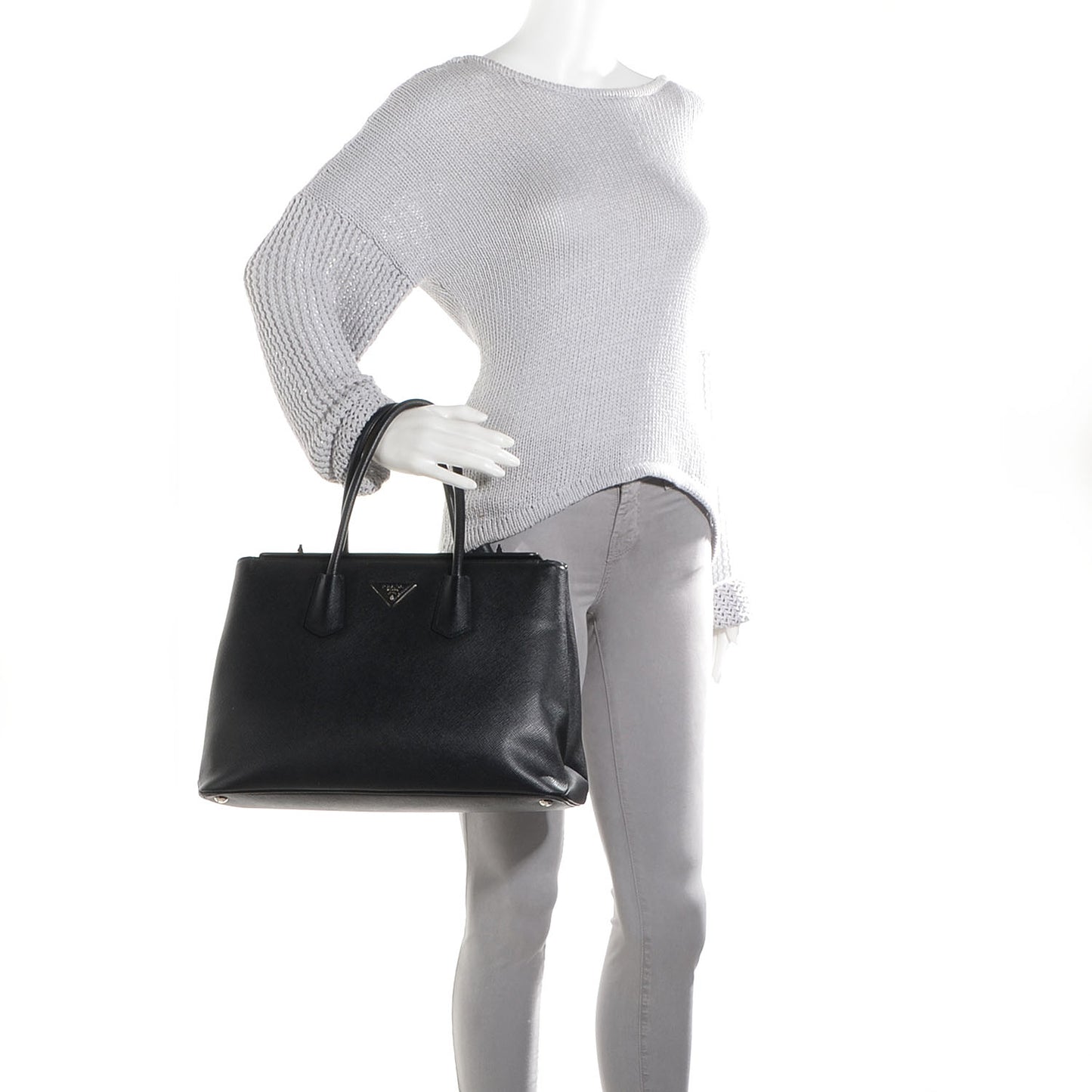 Saffiano Cuir Twin Tote Nero Black