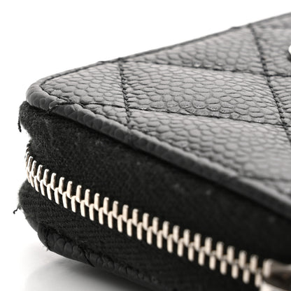 Chanel Caviar Quilted Zip Coin Purse Black 10 of 12