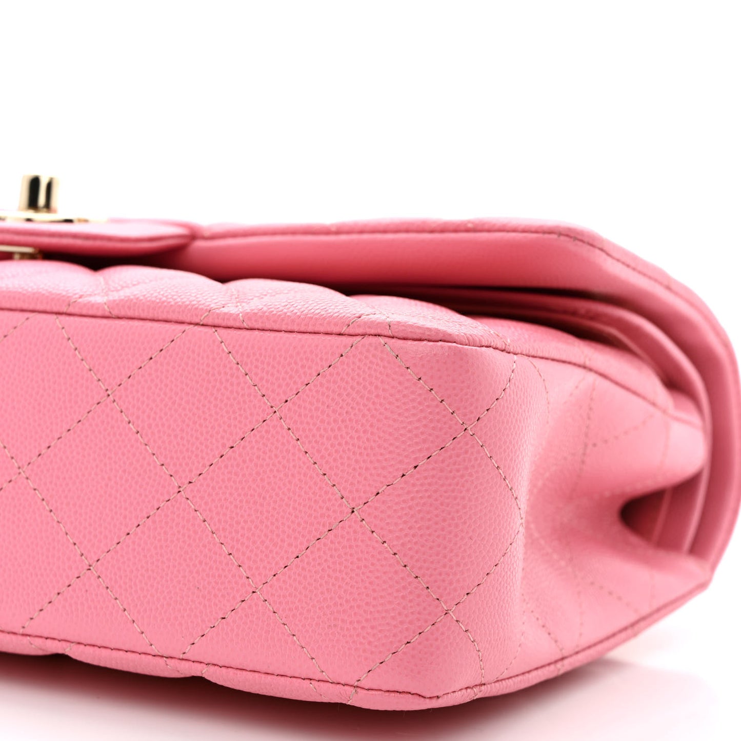 Caviar Quilted Medium Double Flap Pink