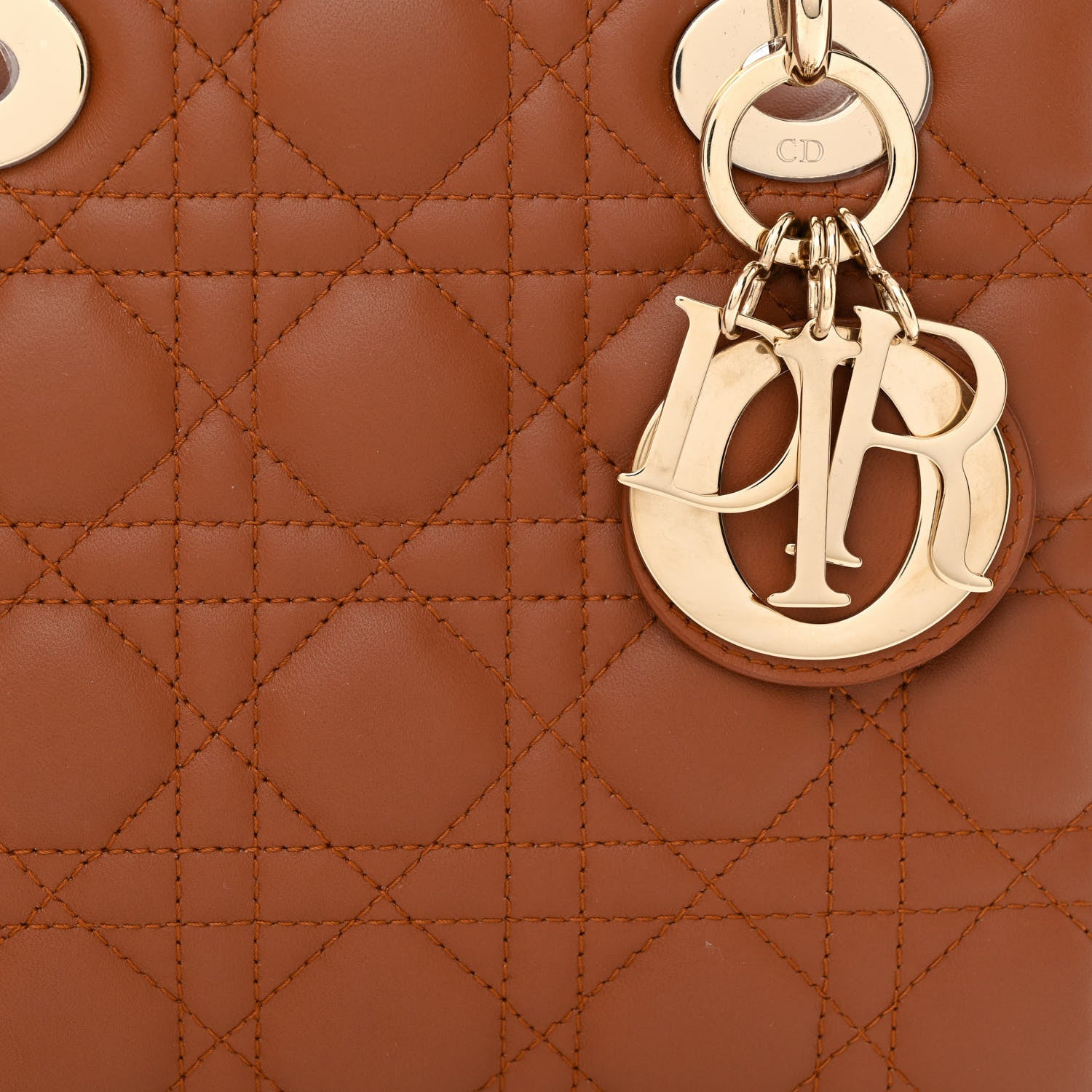 Christian Dior Calfskin Cannage Small My ABCDior Lady Dior Tan 9 of 11