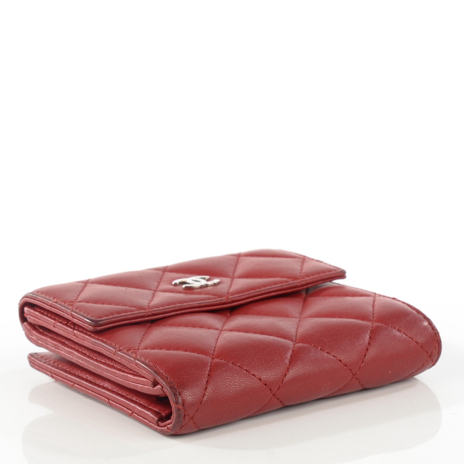 Chanel Lambskin Quilted French Flap Wallet Red 9 of 14
